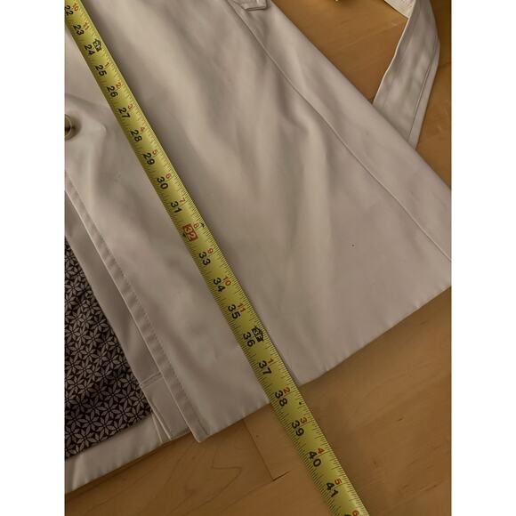 Cole Haan Classic L Trench Coat Cream Removable Lining Buttons Belt 6 - Picture 5 of 6